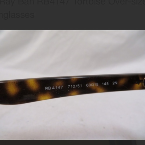 Ray Ban RB4147 Tortoise Over-sized Sunglasses - Picture 6 of 7